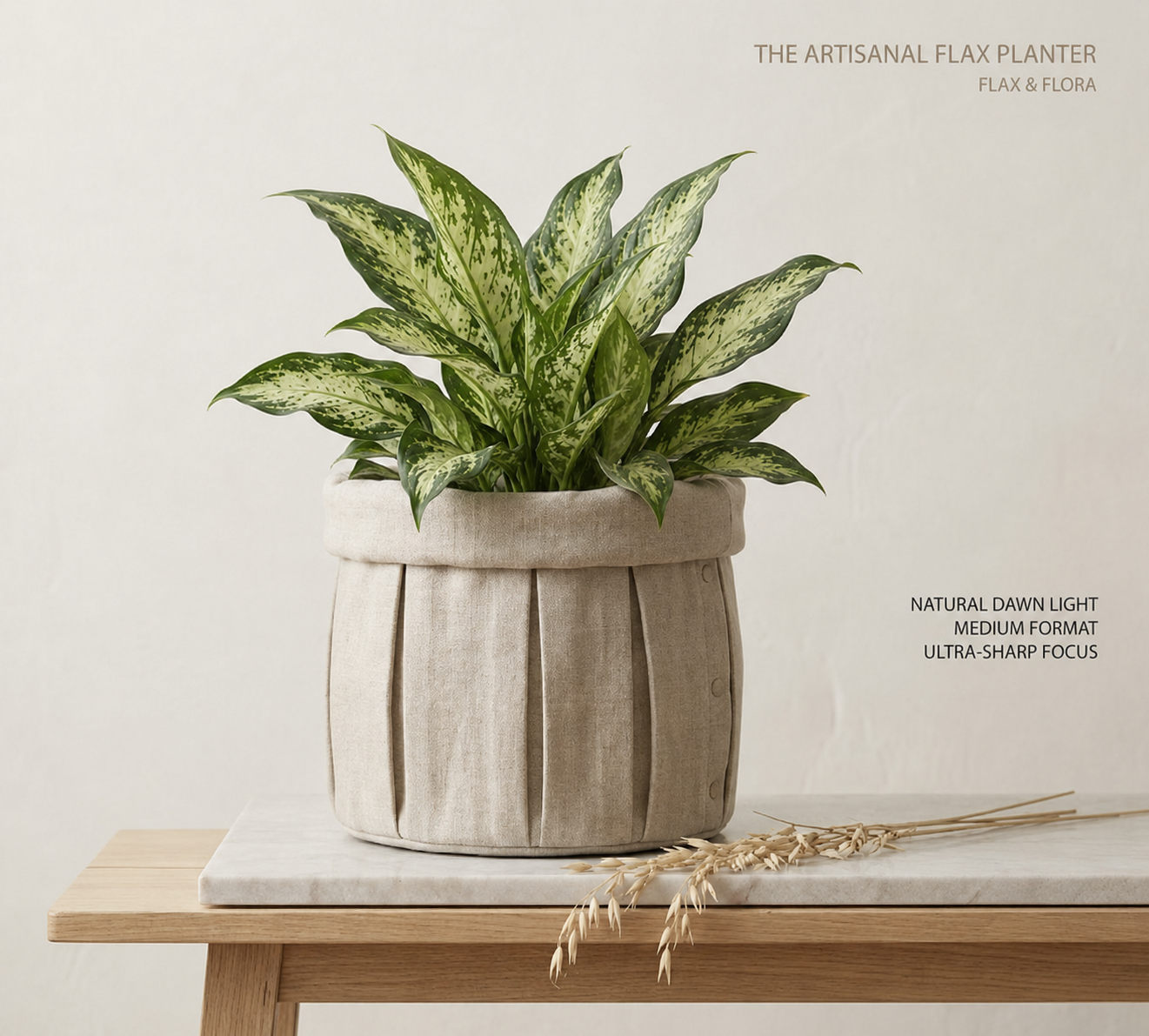 The Portico Pleat in Bone Linen